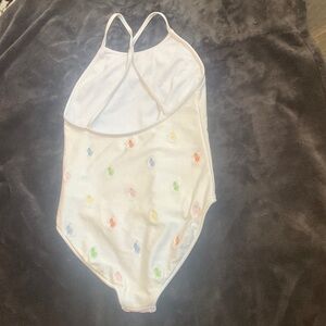Polo by Ralph Lauren White Bodysuit with Multicolor Embroidery